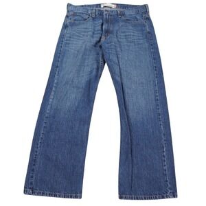 Levis 569 Jeans Mens 34x30‎ (34x29) Blue Loose Straight Dark Wash Whiskers Biker